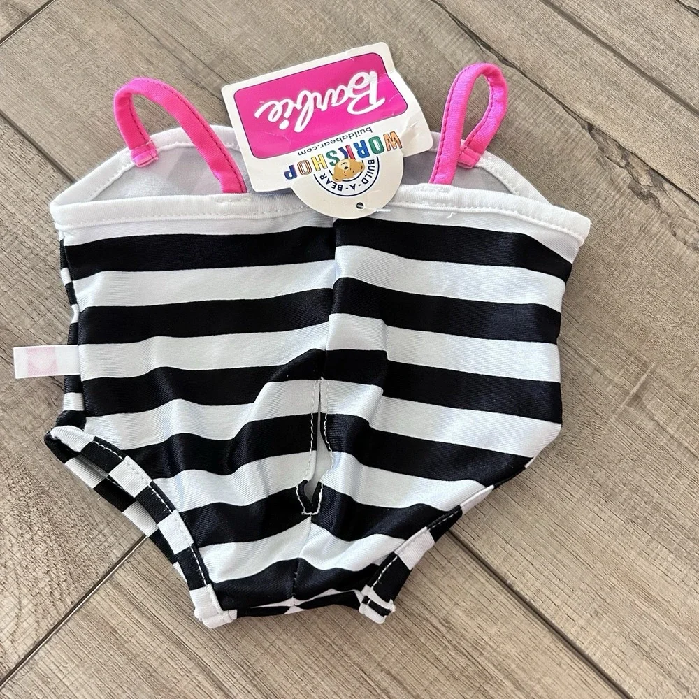 NEW BARBIECORE Build a Bear BARBIE striped swimsuit one piece Clothing